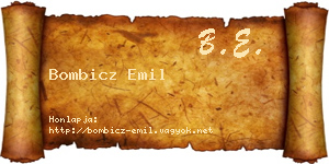 Bombicz Emil névjegykártya